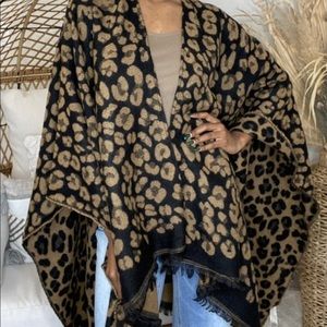 🐆 NWT CASHMERE SOFT ANIMAL PRINT KIMONO SHAWL SWEATER COVERUP! S-3X